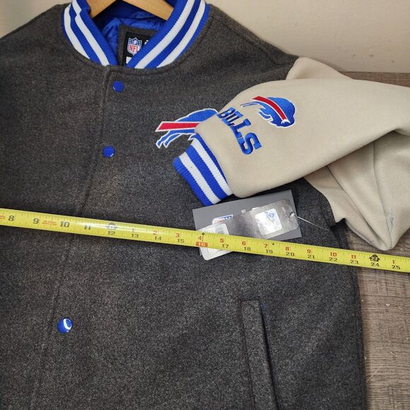 Buffalo Bills Jacket Varsity Coat NFL Button Mens Large Embroidered New - Picture 14 of 15